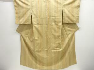 縞織り出し手織り紬着物